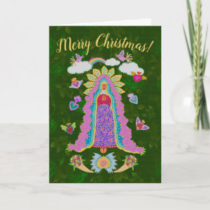 Green Merry Christmas Our Lady of Guadalupe Note Card