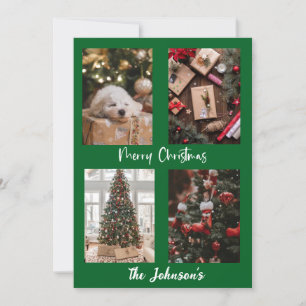 Green Merry Christmas Personalized Holiday Card