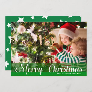 Green Merry Christmas Photo Card