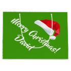 Green Merry Christmas Santa Hat wrapping paper
