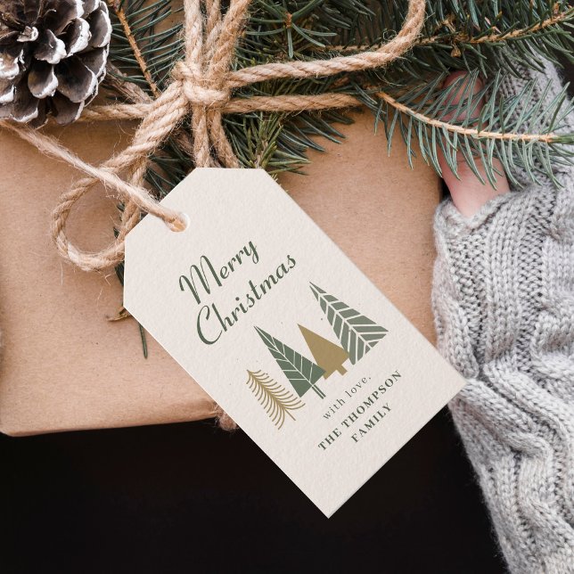 Green Merry Christmas Tree Gift Tags (Creator Uploaded)