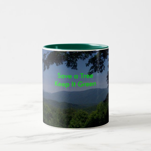 Green Message Two-Tone Coffee Mug (Center)
