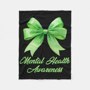 Green Messy Bun In May We Wear Green Mental Health Fleece Blanket