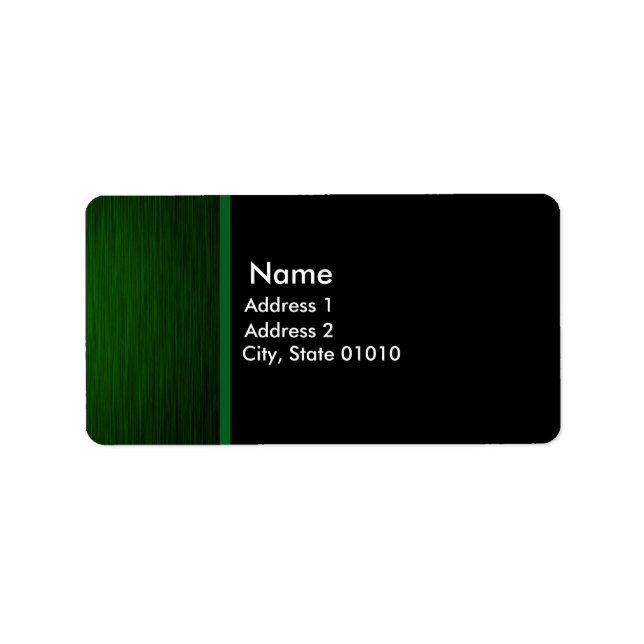 Green Metal Address Label 2 (Front)