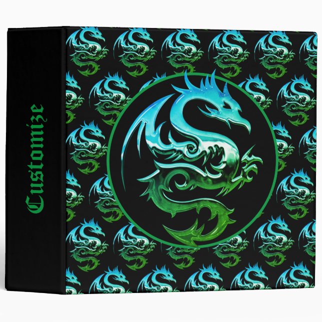 Green Metallic Dragon Binder (Front/Spine)