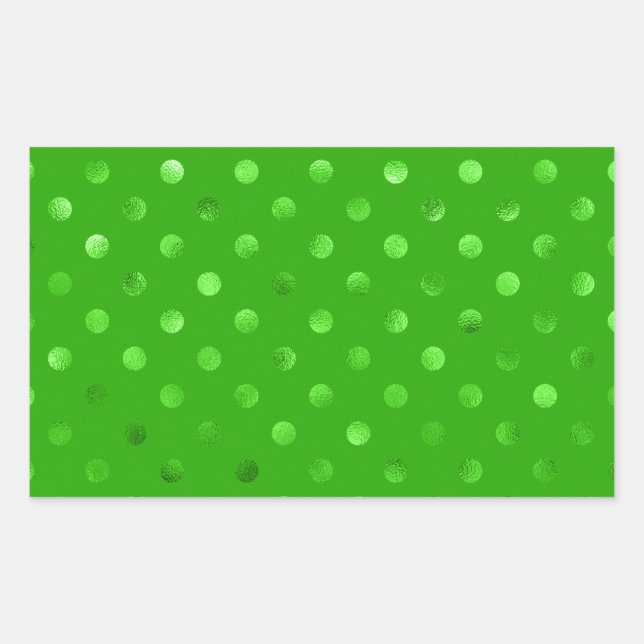 Green Metallic Faux Foil Polka Dot Background Sticker (Front)