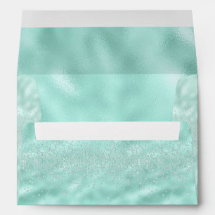 Green Metallic Glitter Chic Modern Elegant Envelope