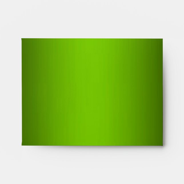 Green Metallic Leopard Fur Lined NoteCard Envelopes (Front)