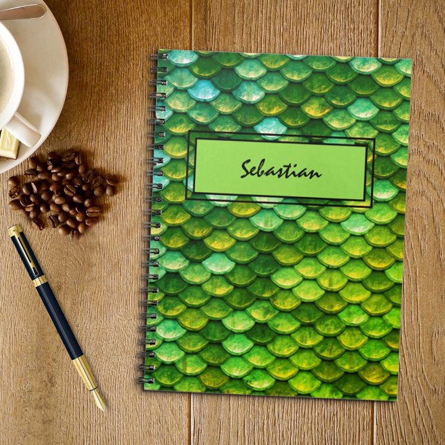Green Metallic Reptilian Scales Custom Cover Notebook (Creator Uploaded)