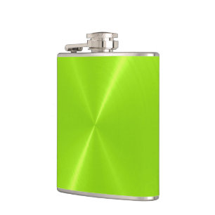 Green Metallic Steel Metal 2 Hip Flask