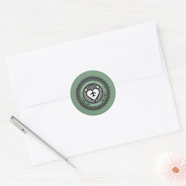 Green Mexico Passport Classic Round Sticker (Envelope)