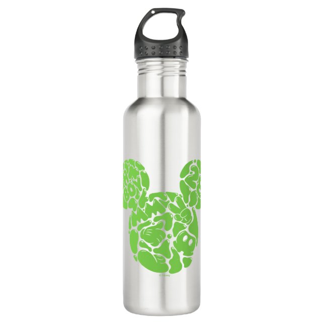 Green Mickey Mouse Liquid Icon 710 Ml Water Bottle (Front)