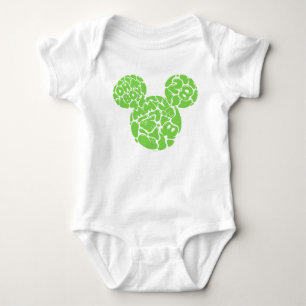 Green Mickey Mouse Liquid Icon Baby Bodysuit