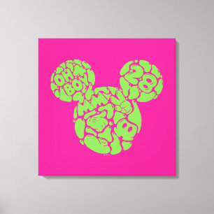 Green Mickey Mouse Liquid Icon Canvas Print
