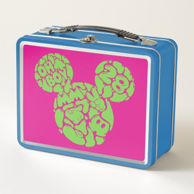 Green Mickey Mouse Liquid Icon Metal Lunch Box (Front)
