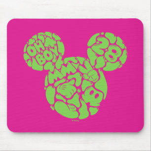 Green Mickey Mouse Liquid Icon Mouse Pad