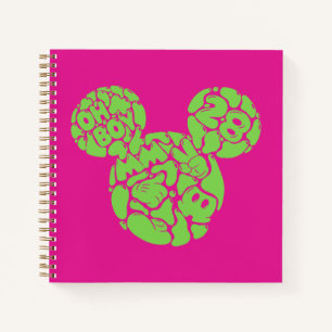 Green Mickey Mouse Liquid Icon Notebook