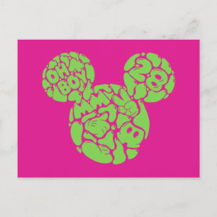 Green Mickey Mouse Liquid Icon Postcard