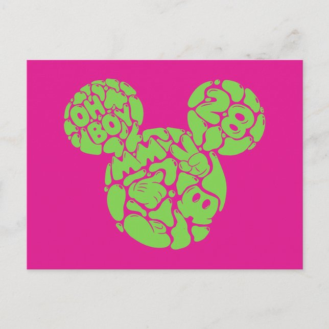 Green Mickey Mouse Liquid Icon Postcard (Front)