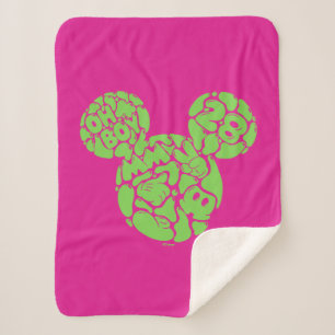 Green Mickey Mouse Liquid Icon Sherpa Blanket