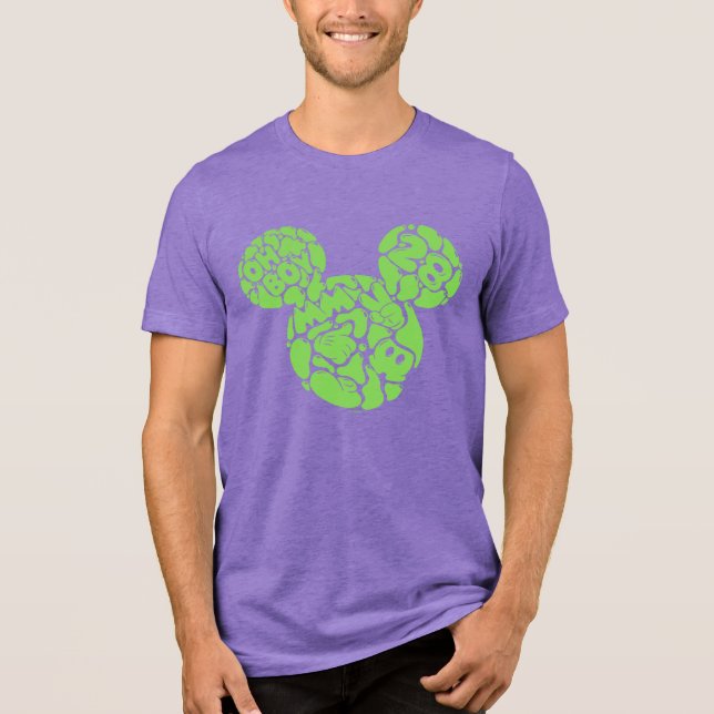 Green Mickey Mouse Liquid Icon Tri-Blend Shirt (Front)