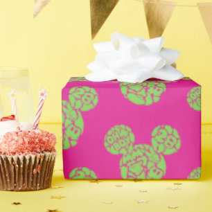 Green Mickey Mouse Liquid Icon Wrapping Paper
