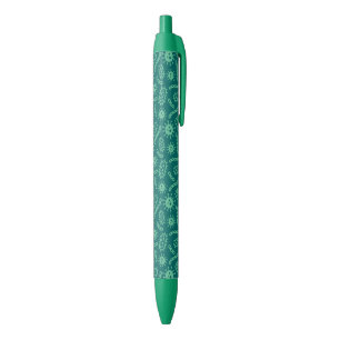 Green Microbes Pattern Black Ink Pen