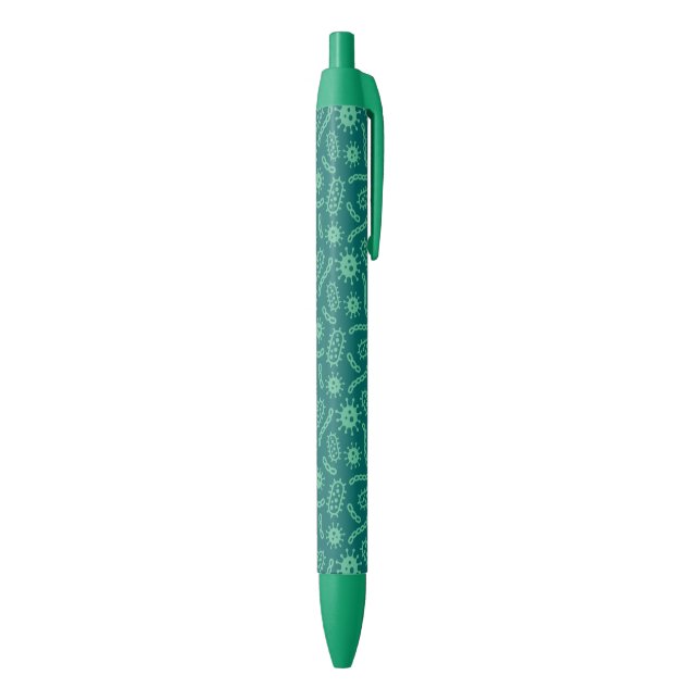 Green Microbes Pattern Black Ink Pen (Bottom (Vertical))