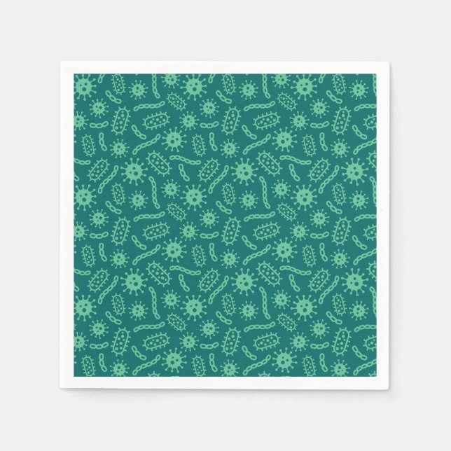 Green Microbes Pattern Napkin (Front)