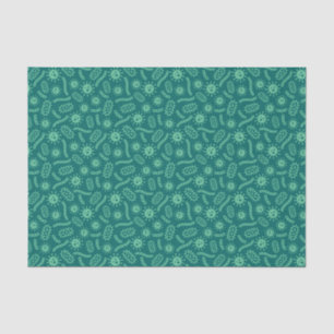Green Microbes Pattern Tissue Paper