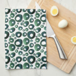 Green Mid Century Atomic Pattern Kitchen Kitchen Towel<br><div class="desc">Mid-century modern and atomic era inspired towels designed similar to the 1950's era. Many people own mid-century homes and will buy products that represent the time period. It's the perfect finishing touch for your Mid Century home. Make washing dishes totally Atomic. Add your custom wording to this design by using...</div>