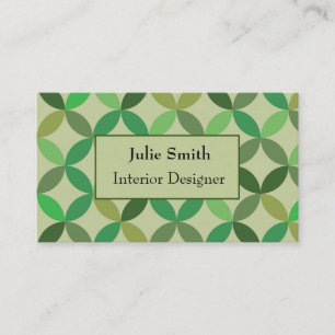 Green Mid century modern geometric custom Busine Business Card