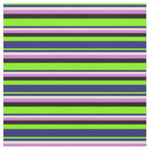 Green, Midnight Blue, Beige, Orchid, and Black Fabric