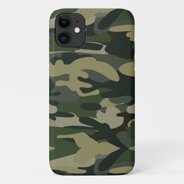 Green Military Camouflage Pattern Case-Mate iPhone Case (Back)