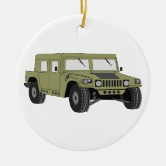 Green Military Humvee Ceramic Ornament