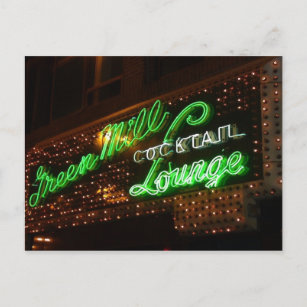 Green Mill, Chicago, Vintage Neon Sign Postcard