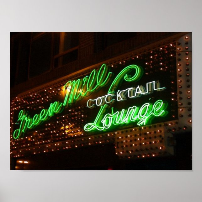 Green Mill, Chicago, Vintage Neon Sign Poster (Front)