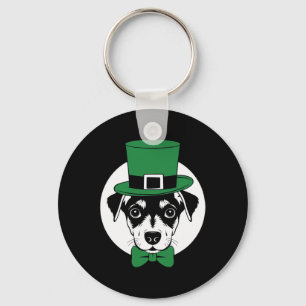 Green Min Pin Shamrock On St Patricks Day Miniatur Keychain