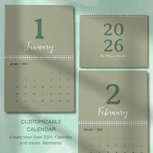 Green Minimalist Clean Modern Design Calendar