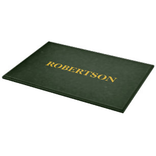 Green minimalist custom name cutting board