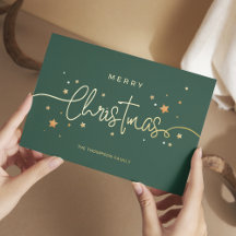 Green Minimalist Greeting Merry Christmas