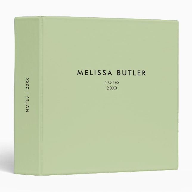 Green Minimalist Modern Binder (Front/Spine)