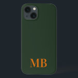Green Minimalist Modern Initial Monogram iPhone 13 Case<br><div class="desc">Green Minimalist Modern Initial Monogram Phone Case. Create your own personalized iPhone Case with custom initial name.</div>