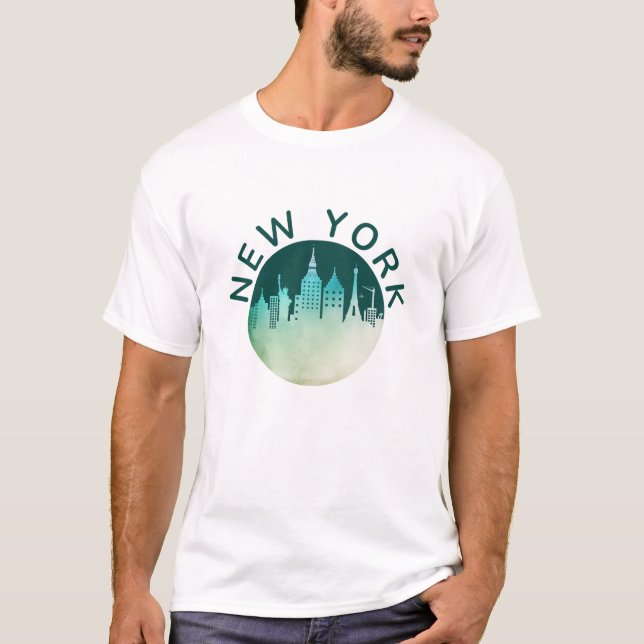 Green Minimalist New York City T-Shirt (Front)