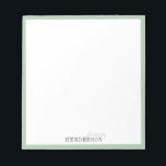 Green Minimalist personalized stationery Notepad<br><div class="desc">Elegant modern minimalist typography name design in light green and dark grey colour,  simple and stylish. great professional personalized stationery.
See all the matching pieces in collection</div>