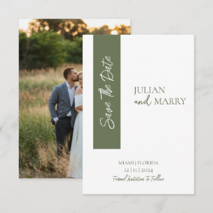 GREEN Minimalist Save The Date