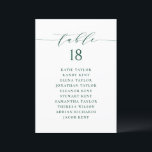 Green Minimalist Script Seating Plan Table Number<br><div class="desc">This is a customizable table number seating plan. It features a green whimsical script and classic typography. Personalize by adding your own details. This minimalist table seating plan is perfect for weddings,  baby showers,  bridal showers,  birthdays,  and so much more.</div>