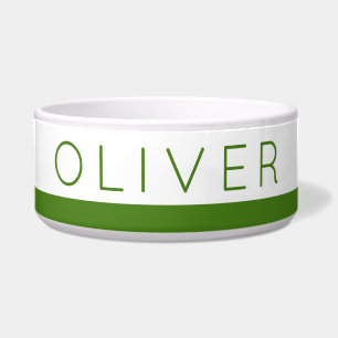 Green Minimalist Stripe Custom Dog Name