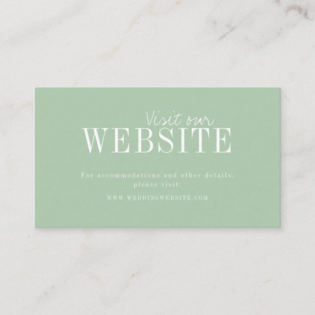 Green minimalist typographic website Insert card (Front)