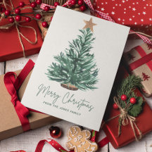 Green Minimalist Vintage Christmas Tree